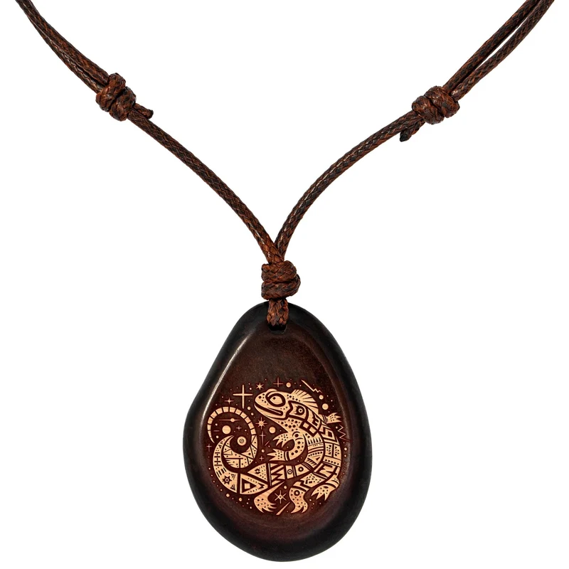 Kette aus Taguanuss-Anhänger (Braun)