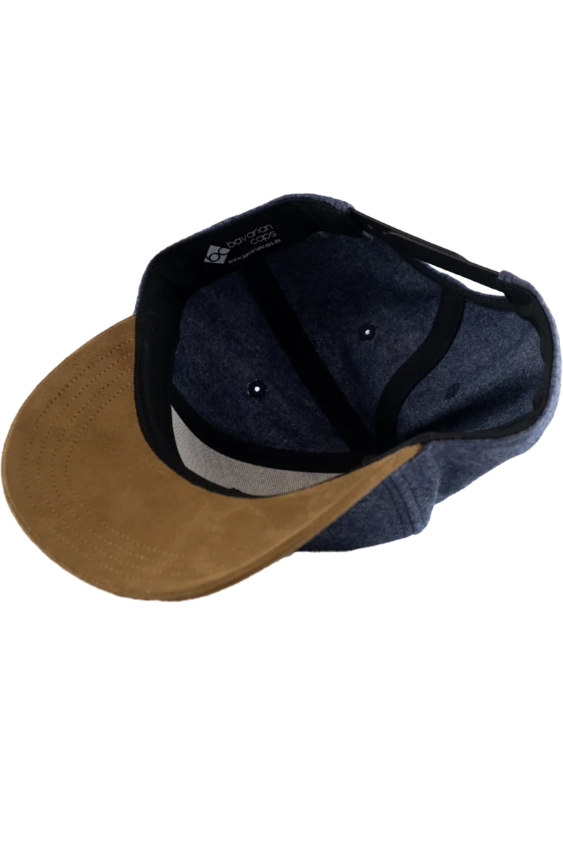 Unisex Flanell-Cap mit 3D-Edelweiß-Stickerei - flanellblau
