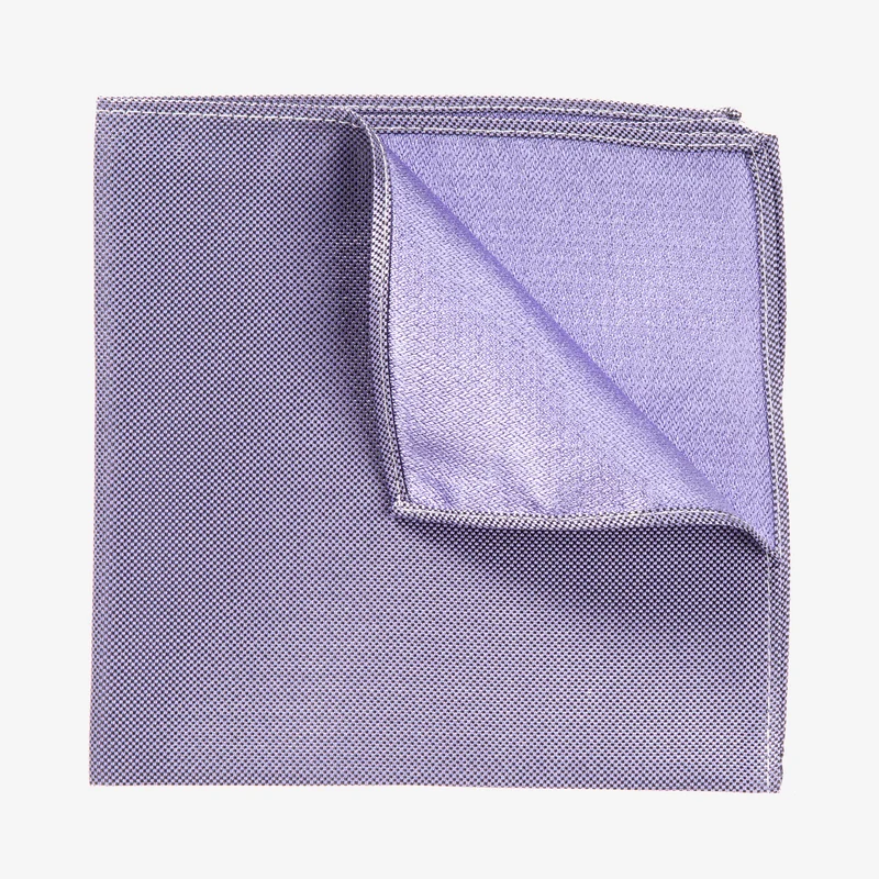 VINCENZO light lilac uni – Seiden-Einstecktuch mit Oxford-Webstruktur