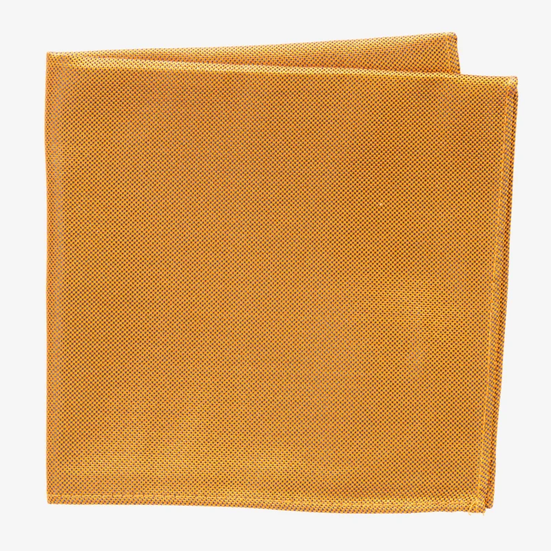 VINCENZO orange uni – Seiden-Einstecktuch mit Oxford-Webstruktur