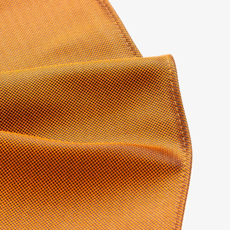 VINCENZO orange uni – Seiden-Einstecktuch mit Oxford-Webstruktur