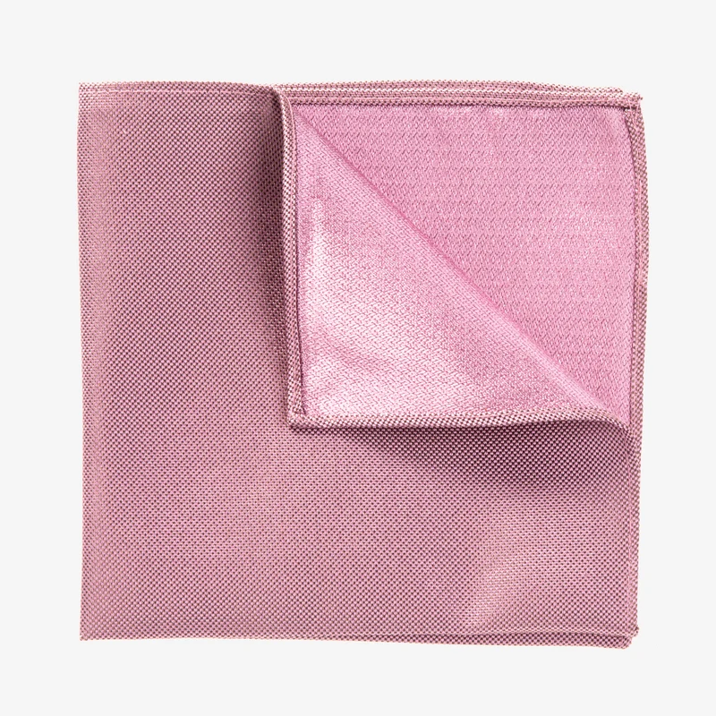 VINCENZO rose uni – Seiden-Einstecktuch mit Oxford-Webstruktur