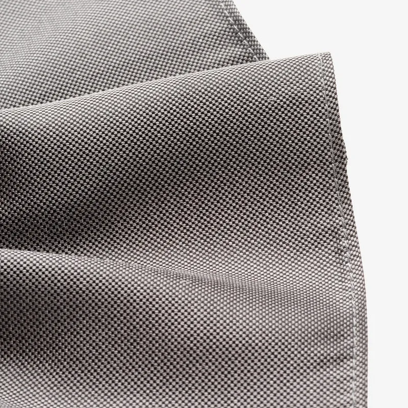 VINCENZO silver uni – Seiden-Einstecktuch mit Oxford-Webstruktur