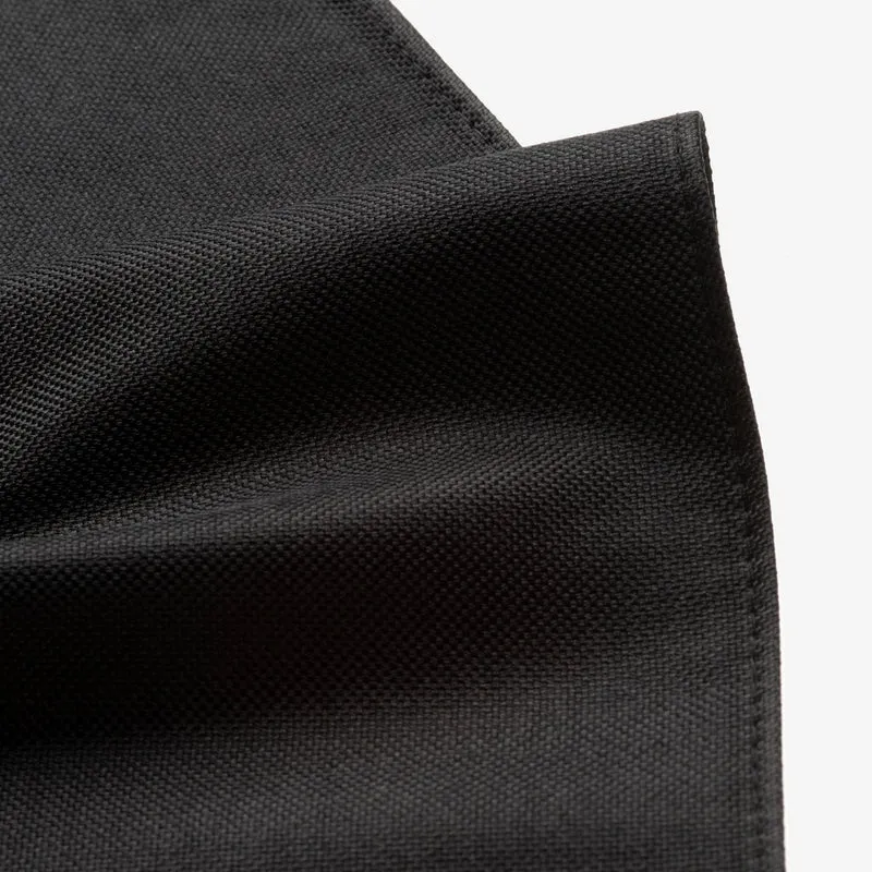 VINCENZO black uni – Seiden-Einstecktuch mit Oxford-Webstruktur