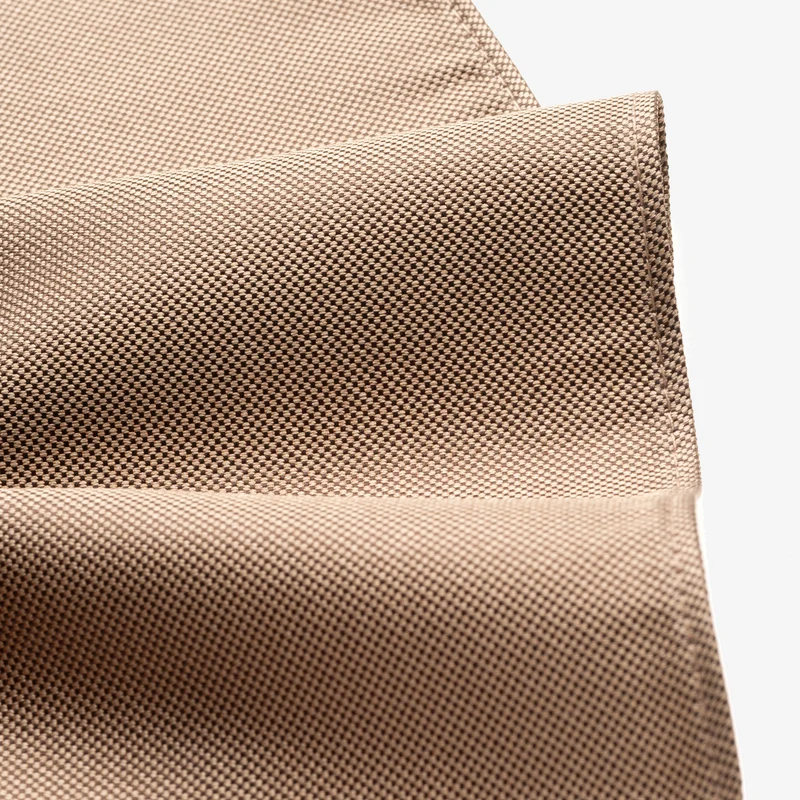 VINCENZO camel uni – Seiden-Einstecktuch mit Oxford-Webstruktur