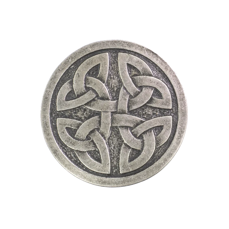 Gürtelschnalle 4cm Gordischer Knoten rund silber