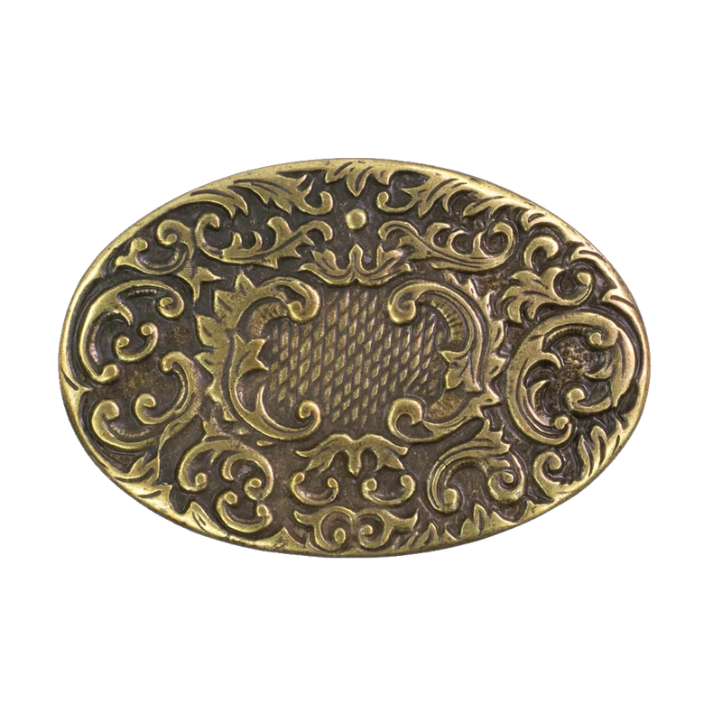 Gürtelschnalle 4cm Floral Rokoko messing
