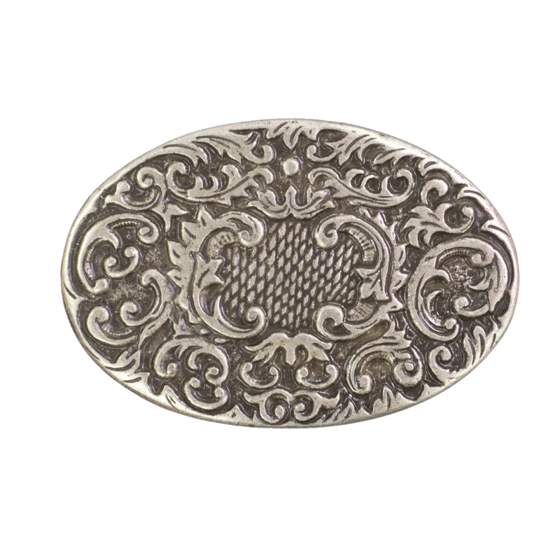 Gürtelschnalle 4cm Floral Rokoko silber