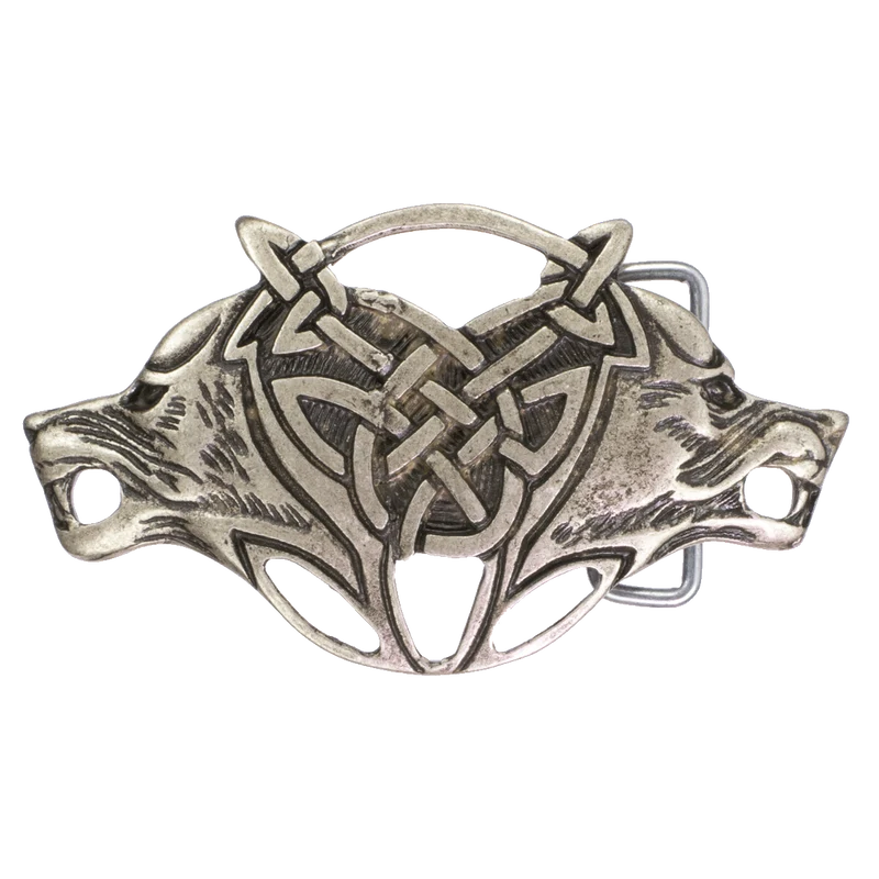 Gürtelschnalle 4cm Wolf silber