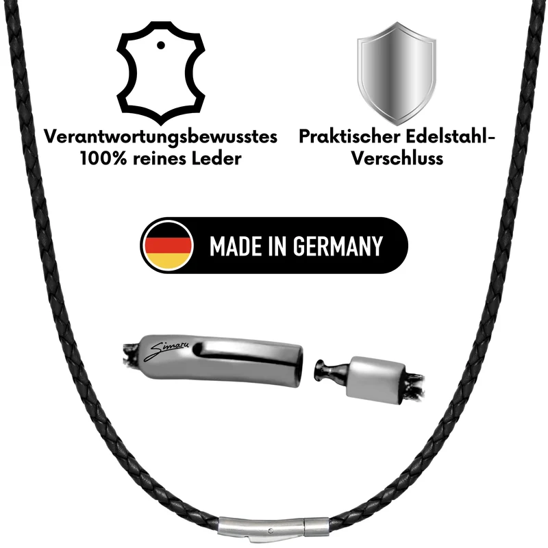 Lederkette mit Edelstahlverschluss