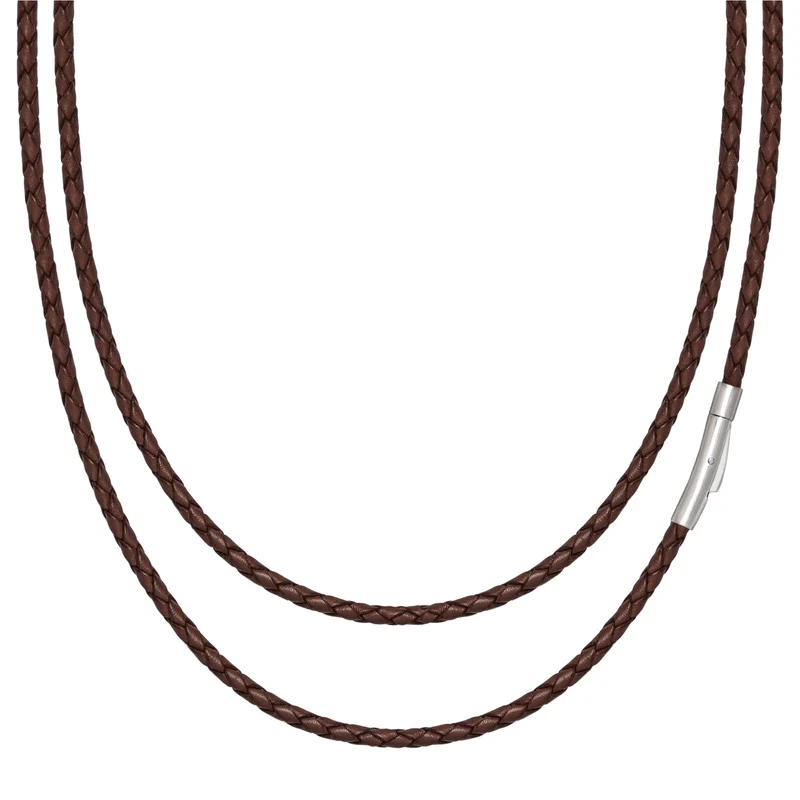 Lederkette mit Edelstahlverschluss