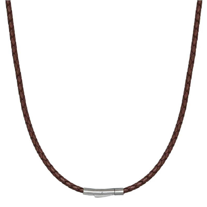 Lederkette mit Edelstahlverschluss