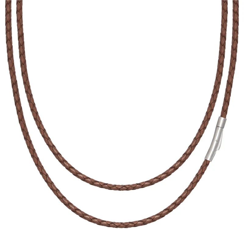 Lederkette mit Edelstahlverschluss