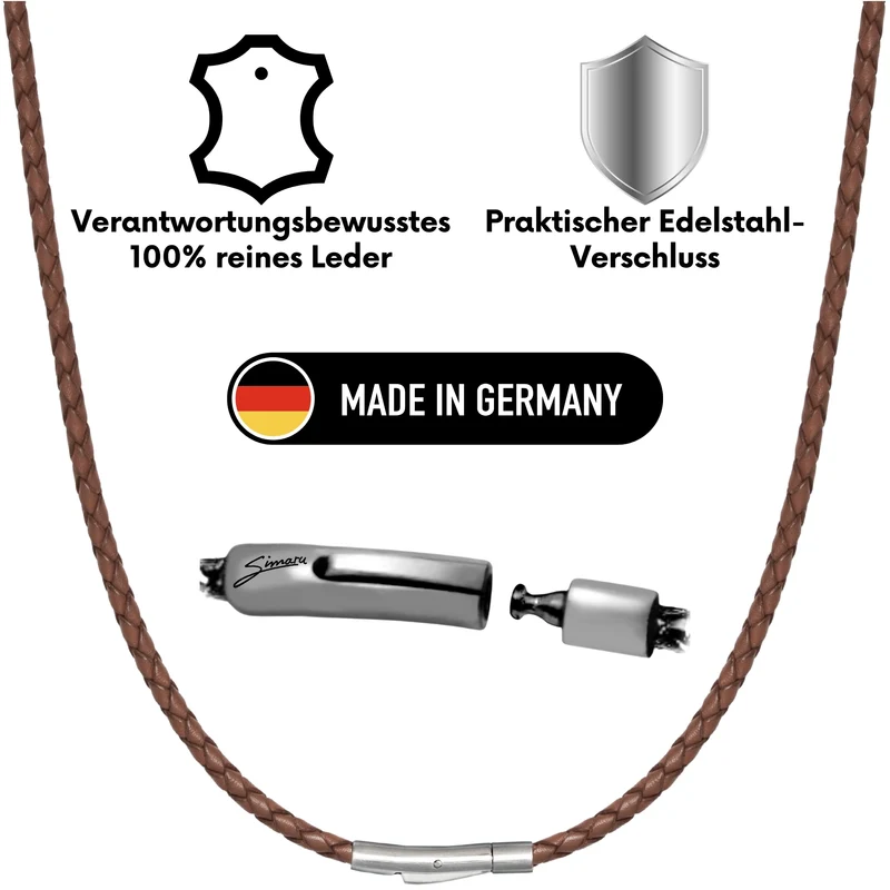 Lederkette mit Edelstahlverschluss
