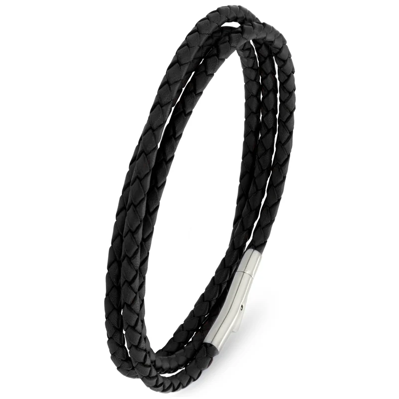 Lederkette mit Edelstahlverschluss