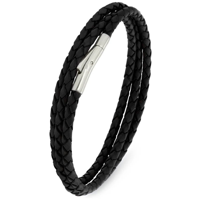 Lederkette mit Edelstahlverschluss