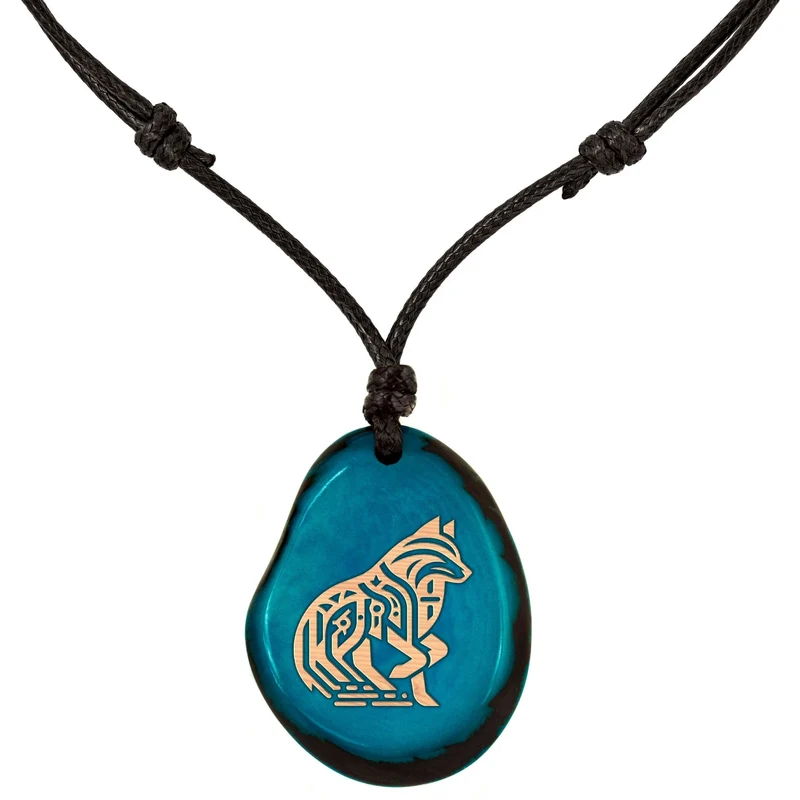 TÜRKISE Kette aus Taguanuss