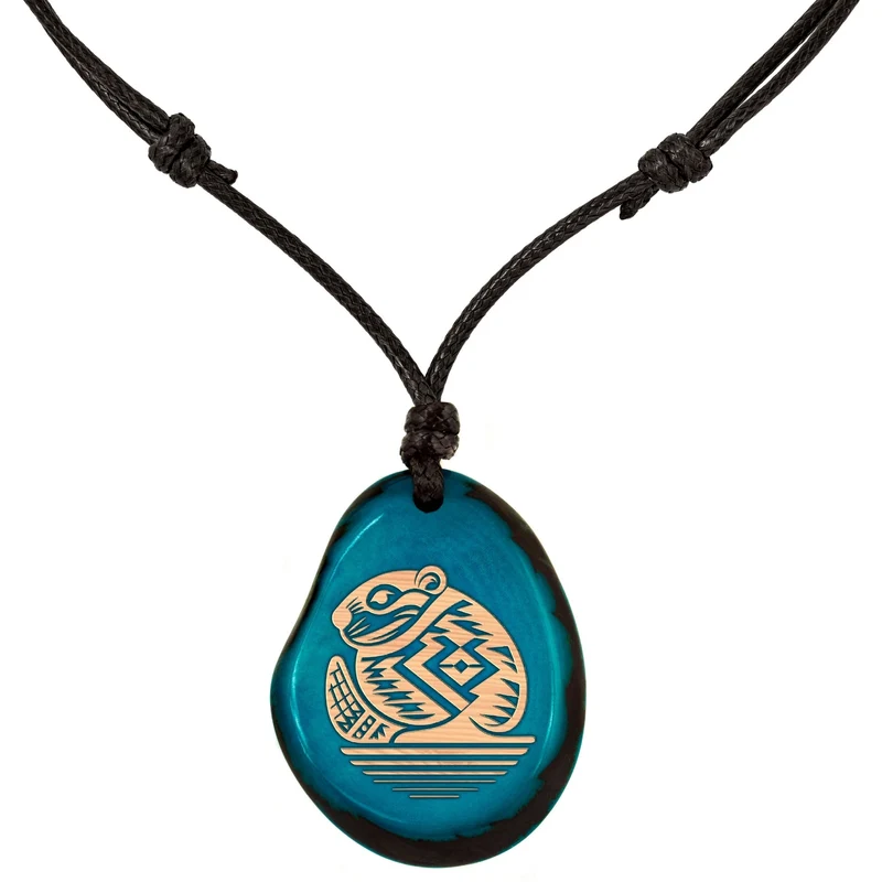TÜRKISE Kette aus Taguanuss
