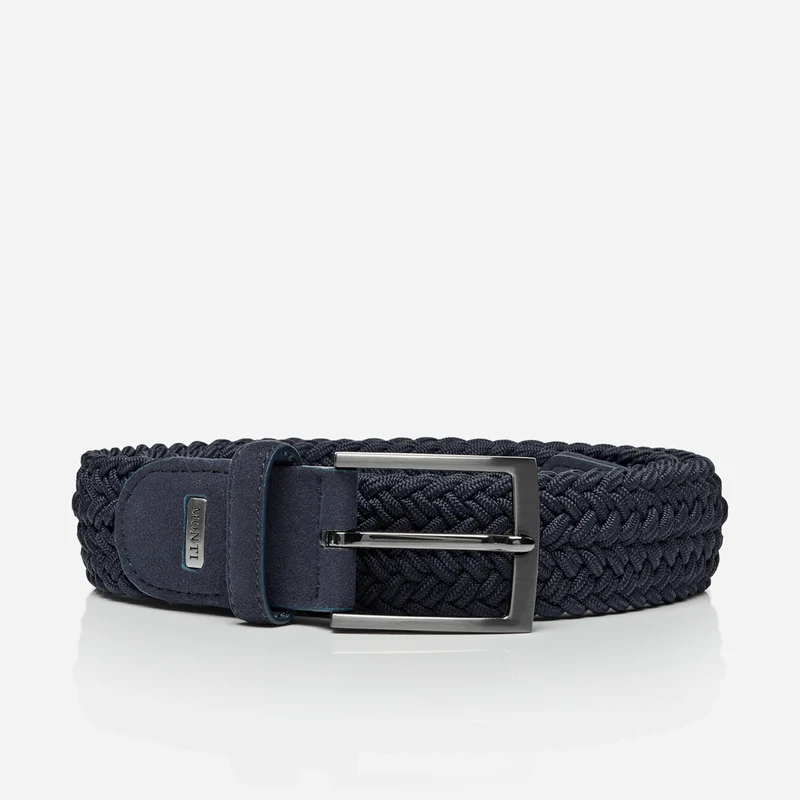 HAVANNA navy uni – Elastischer Flechtgürtel Herren 3,5 cm