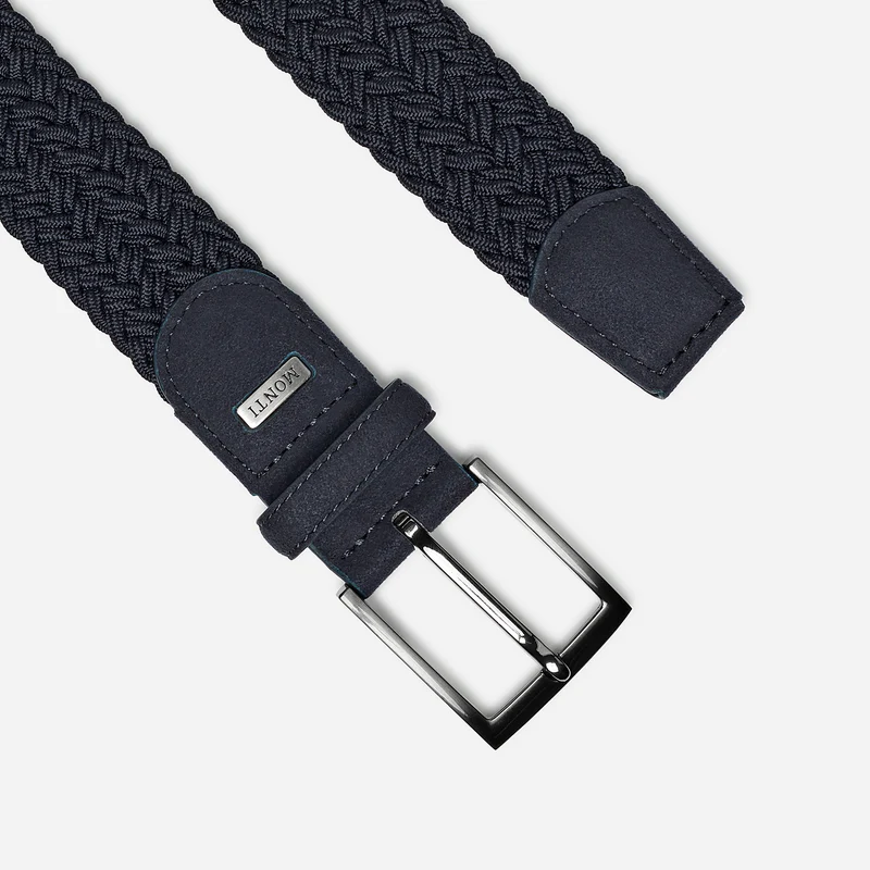 HAVANNA navy uni – Elastischer Flechtgürtel Herren 3,5 cm