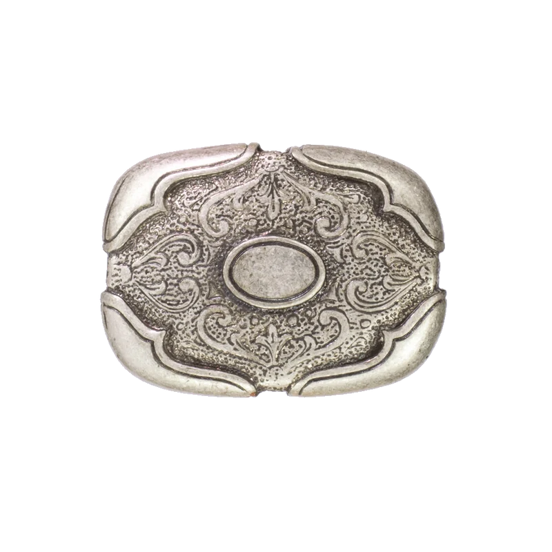 Gürtelschnalle 3cm Blume eckig