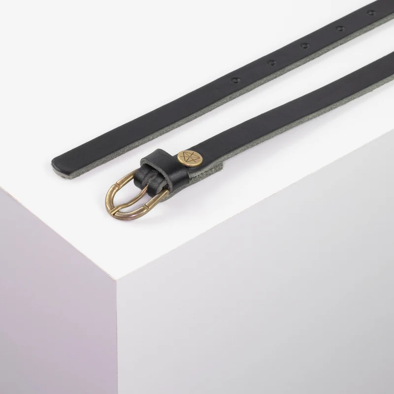 Ledergürtel 1,5cm mit Schnalle Sevilla messing