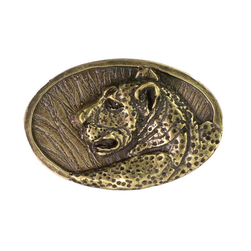 Gürtelschnalle 4cm Leopard messing