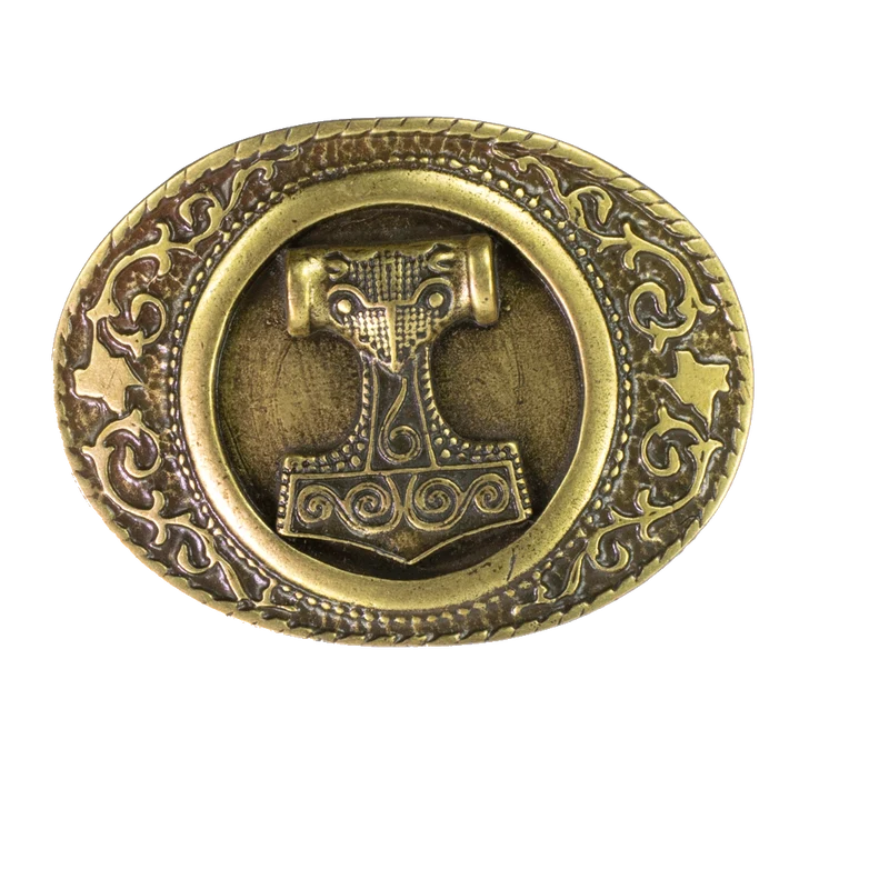 Gürtelschnalle 4cm Thorhammer messing