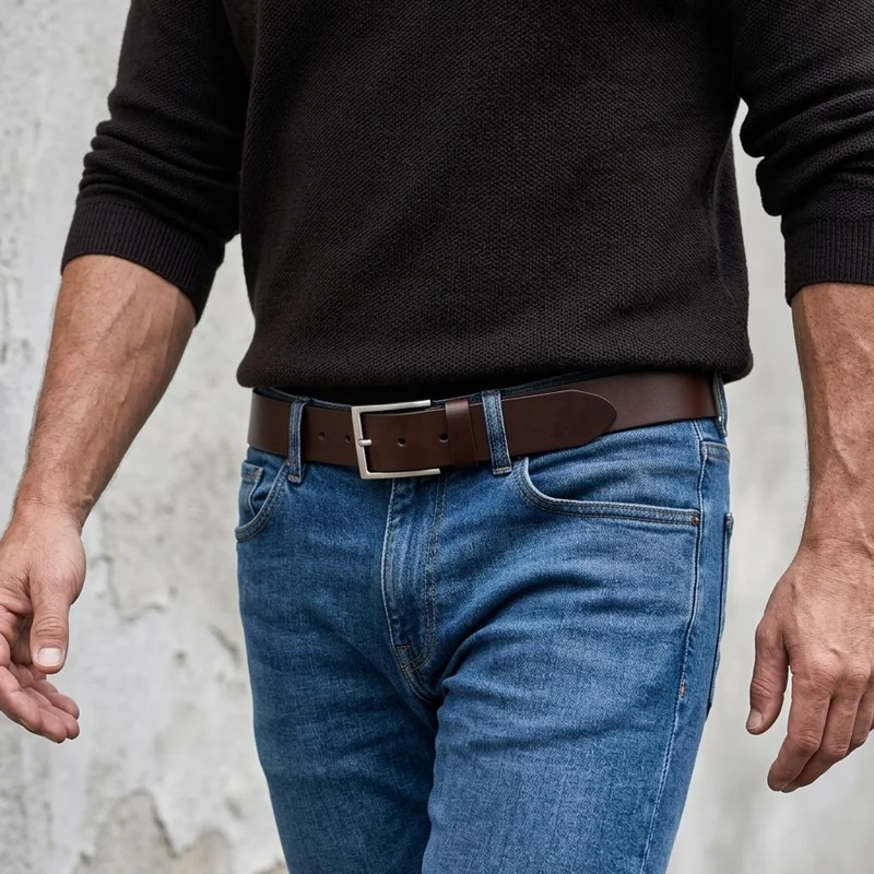 B-Ware: Herren Jeansgürtel „Vincent“ in Braun – 4 cm, satt, griffig & anschmiegsam