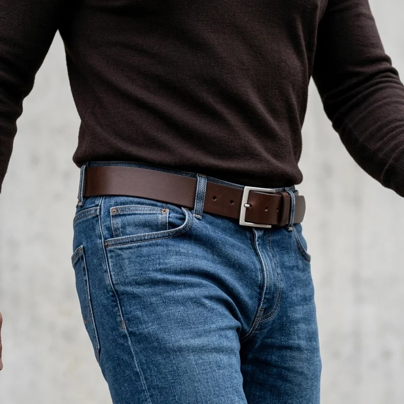 B-Ware: Herren Jeansgürtel „Vincent“ in Braun – 4 cm, satt, griffig & anschmiegsam