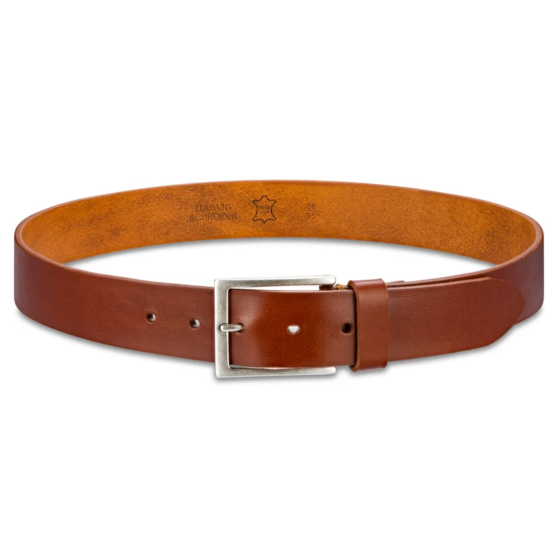 B-Ware: Herren Jeansgürtel „Vincent“ in Cognac – 4 cm, satt, griffig & anschmiegsam