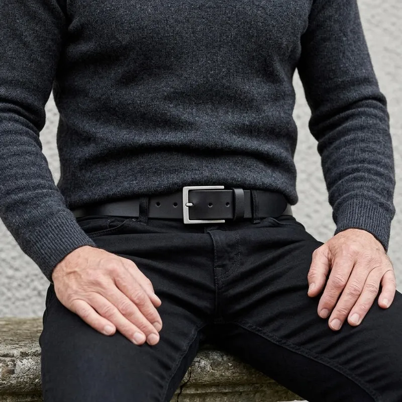 B-Ware: Herren Jeansgürtel „Vincent“ in Schwarz – 4 cm, satt, griffig & anschmiegsam