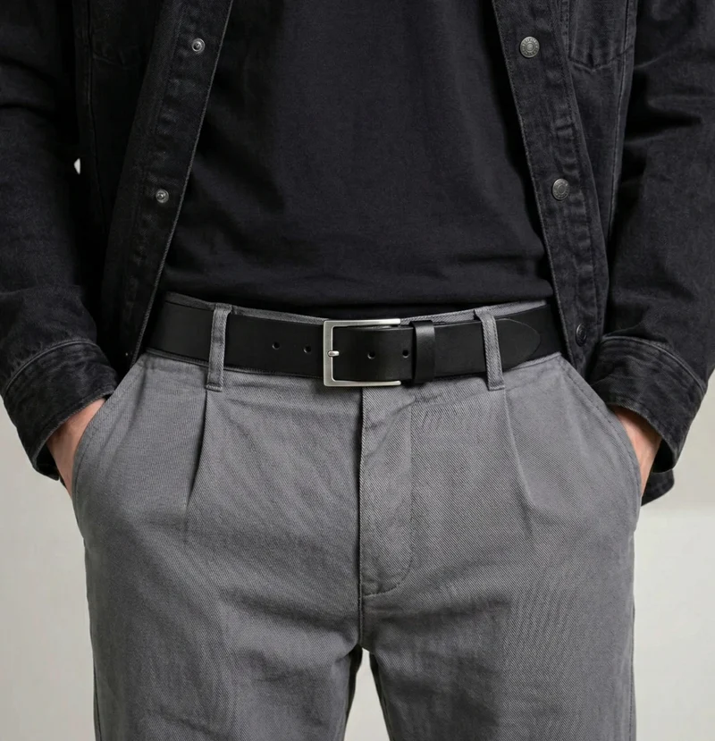 B-Ware: Herren Jeansgürtel „Vincent“ in Schwarz – 4 cm, satt, griffig & anschmiegsam