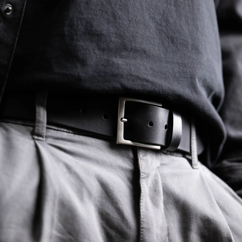 B-Ware: Herren Jeansgürtel „Vincent“ in Schwarz – 4 cm, satt, griffig & anschmiegsam