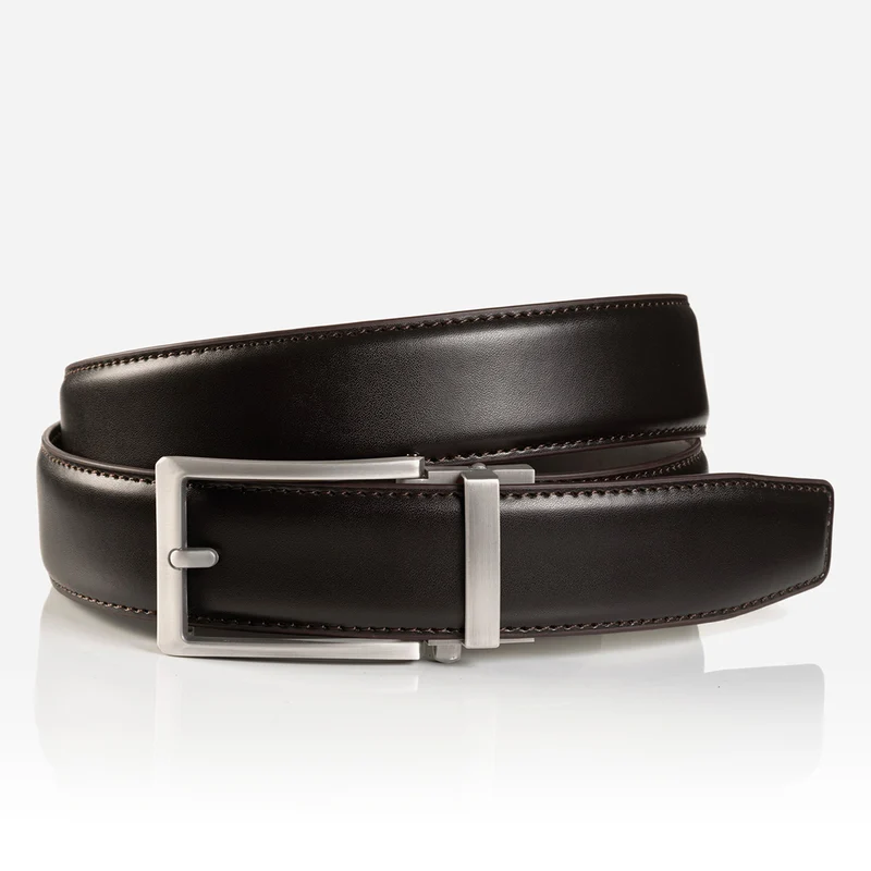 STANFORD brown uni – Ledergürtel Herren 3,5 cm mit Automatikschließe
