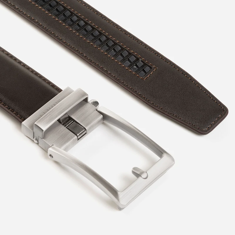 STANFORD brown uni – Ledergürtel Herren 3,5 cm mit Automatikschließe