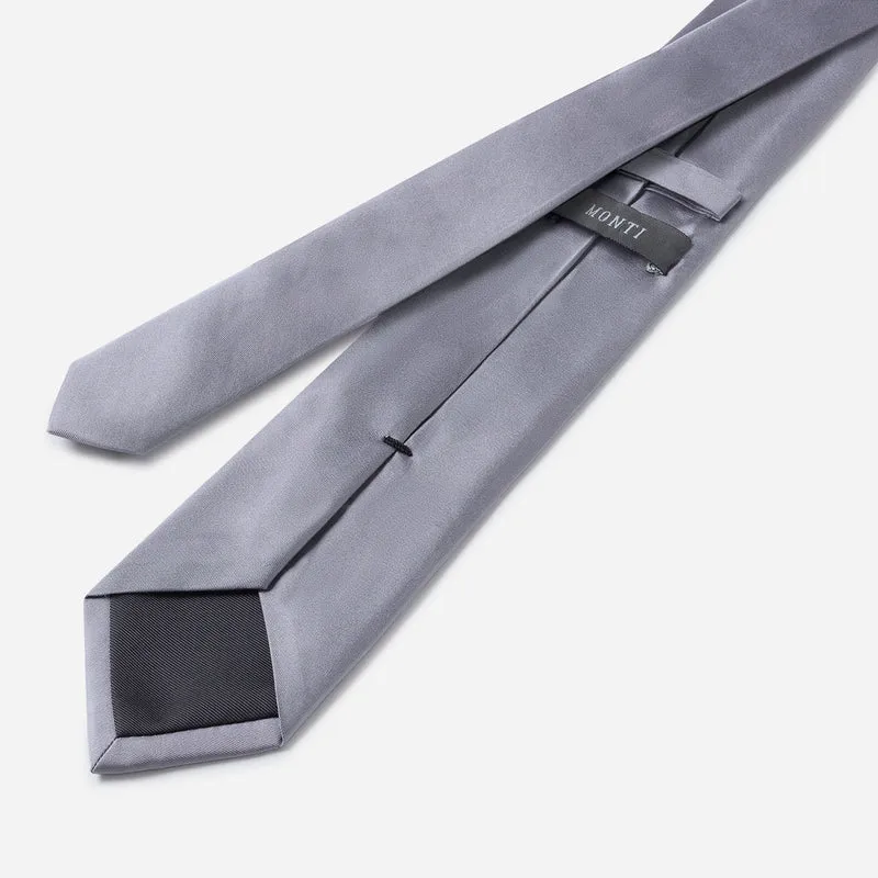 LUIGI silver uni – Seidenkrawatte