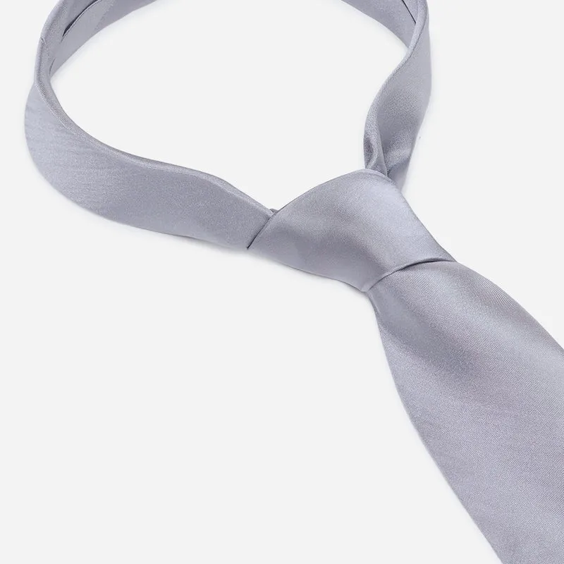 LUIGI silver uni – Seidenkrawatte