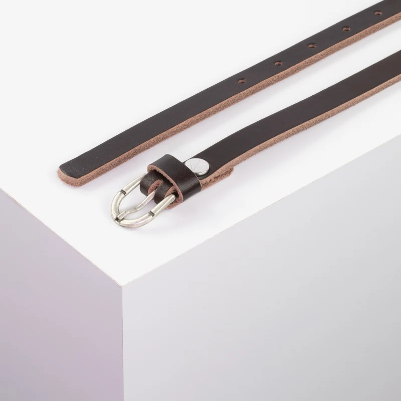Ledergürtel 1,5cm mit Schnalle Sevilla silber matt