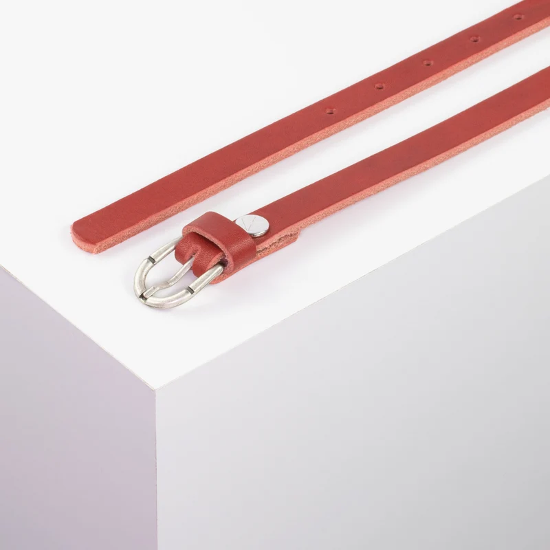Ledergürtel 1,5cm mit Schnalle Sevilla silber matt