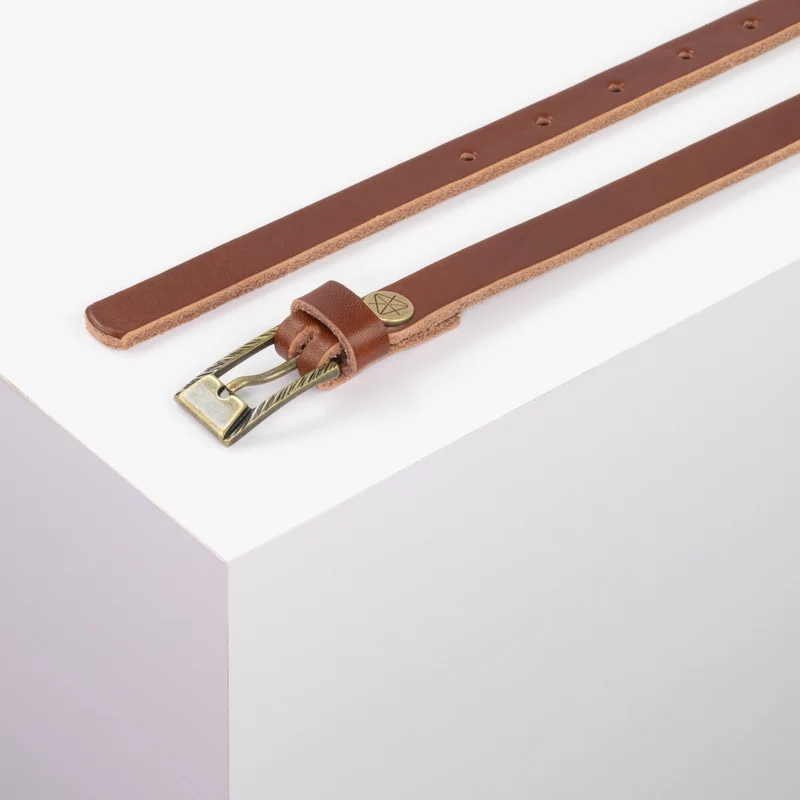 Ledergürtel 1,5cm mit Schnalle Kairo messing