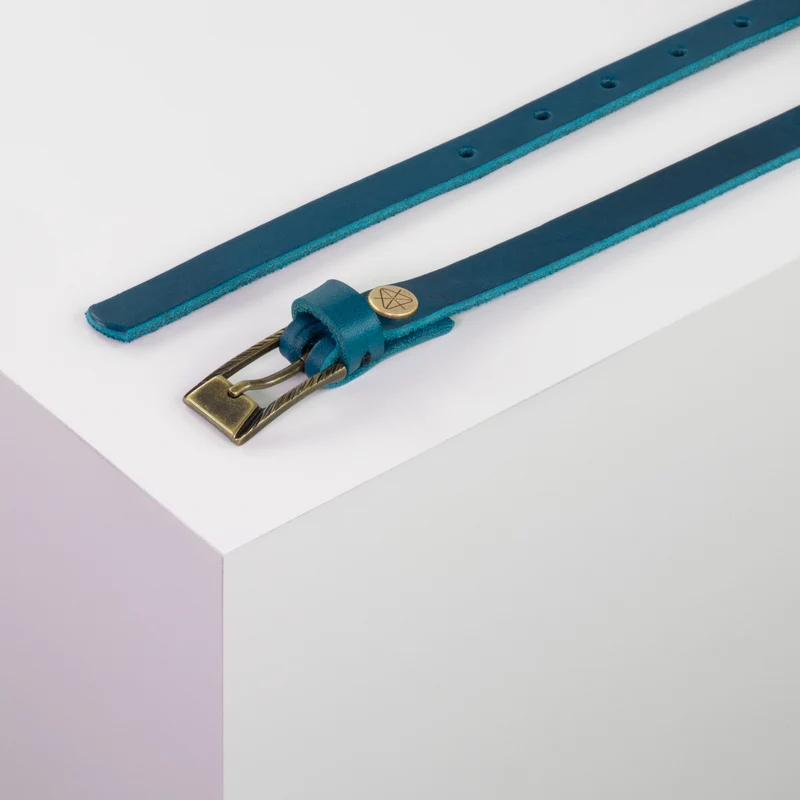 Ledergürtel 1,5cm mit Schnalle Kairo messing