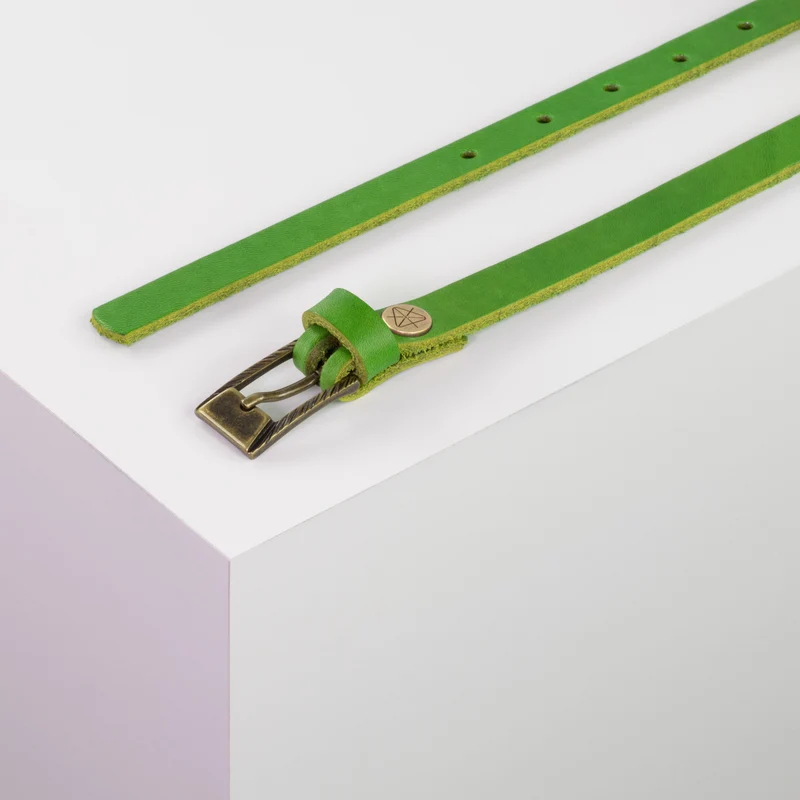 Ledergürtel 1,5cm mit Schnalle Kairo messing