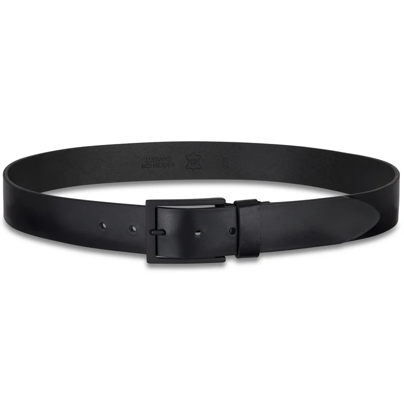 FULL BLACK EDITION: Herren Jeansgürtel „Vincent“ in Schwarz – 4 cm, schwarze Schnalle