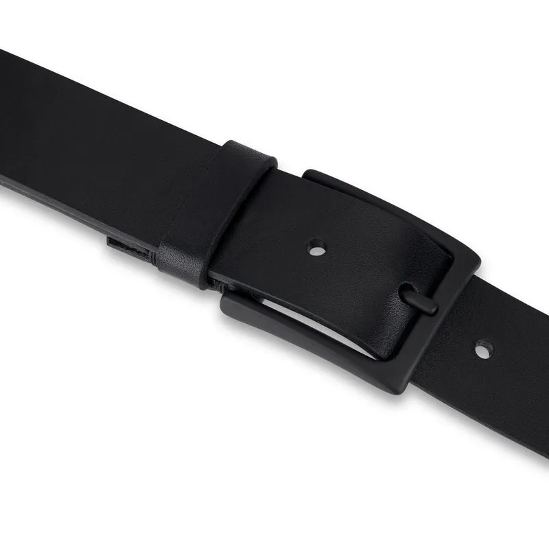 FULL BLACK EDITION: Vielseitiger Herrengürtel „Vincent Jr.“ in Schwarz – 3,5 cm, schwarze Schnalle