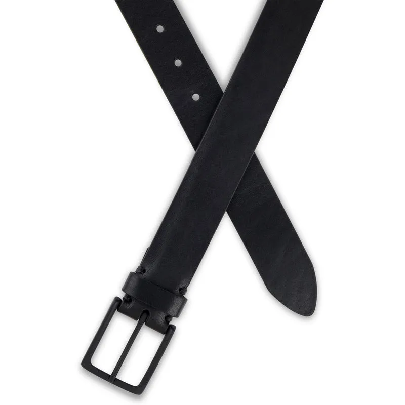 FULL BLACK EDITION: Vielseitiger Herrengürtel „Vincent Jr.“ in Schwarz – 3,5 cm, schwarze Schnalle