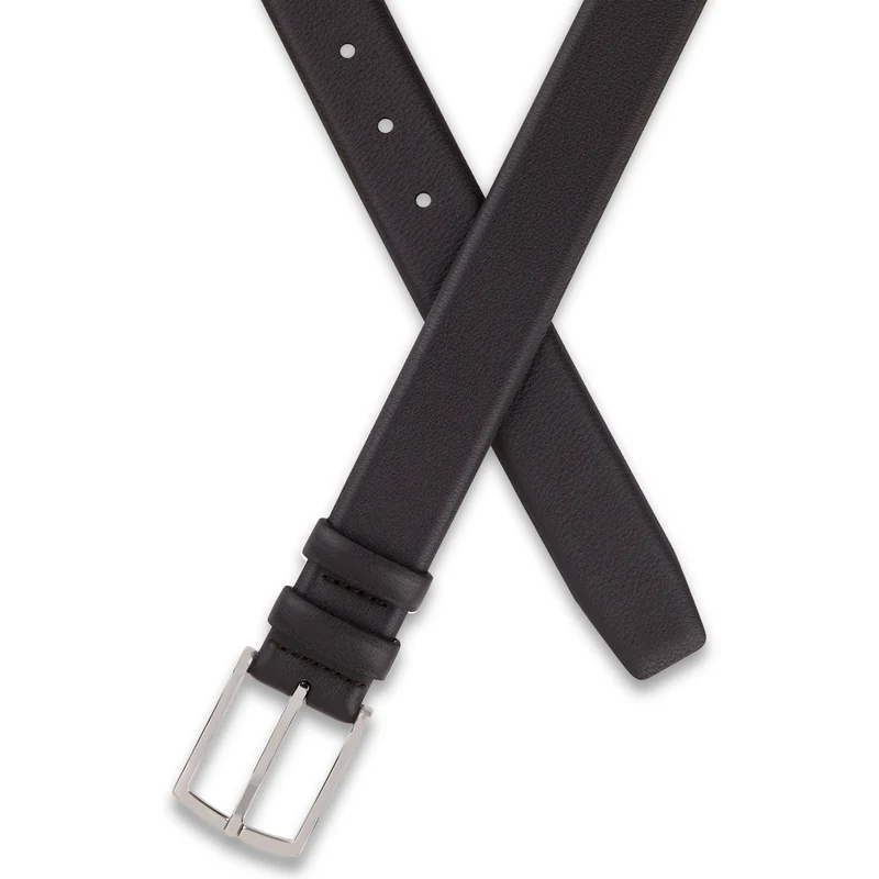 Außergewöhnlich: Herren Ledergürtel „Carlos“ mit 0,4 Mikrometer Palladium Schnalle – Dunkelbraun, 3,5 cm