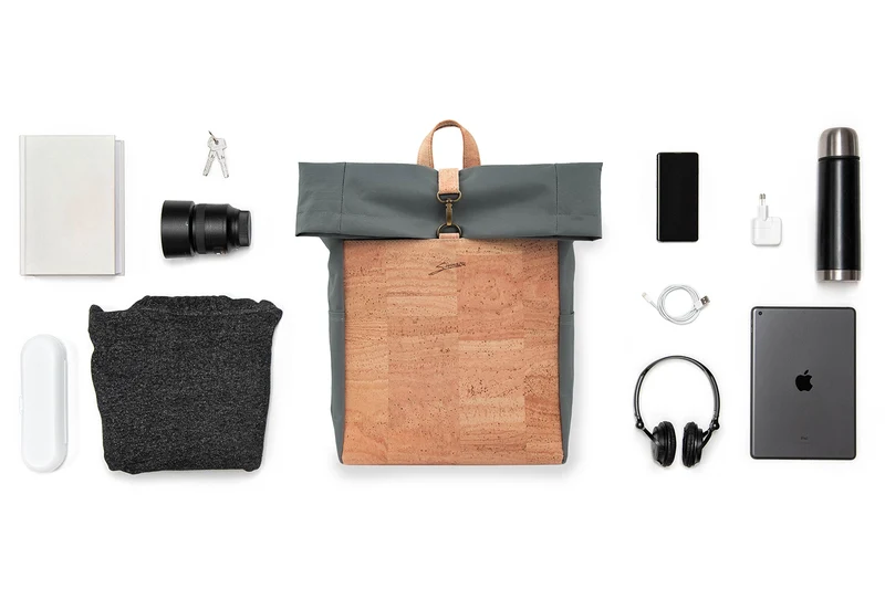 Kork-Rucksack Paco dunkelgrau