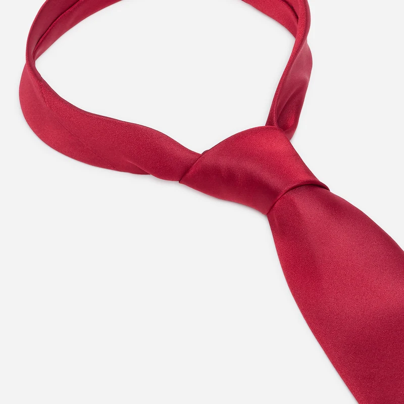 LUIGI bright red uni – Seidenkrawatte