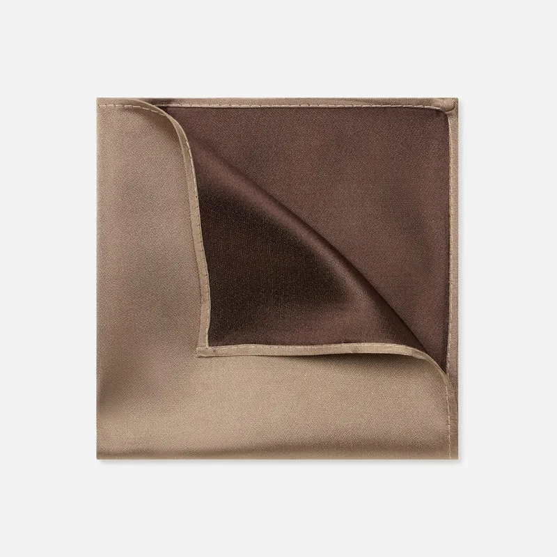 TONI camel uni – Seiden-Einstecktuch